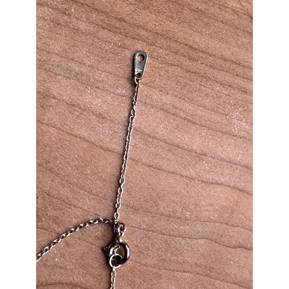 Compass Pendant Necklace In Sterling Silver With Delicate Chain 17 1/2" - Picture 5 of 9